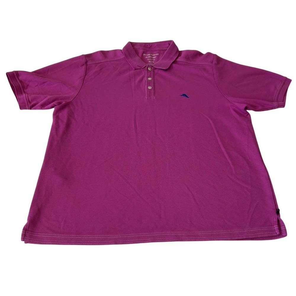Tommy Bahama Polo Shirt Men's Islandzone Short Sleeve Purple Logo Size XL